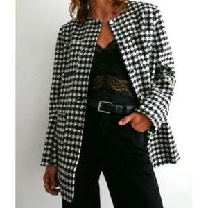Trixi Schober Gingham Plaid blazer jacket size 10
